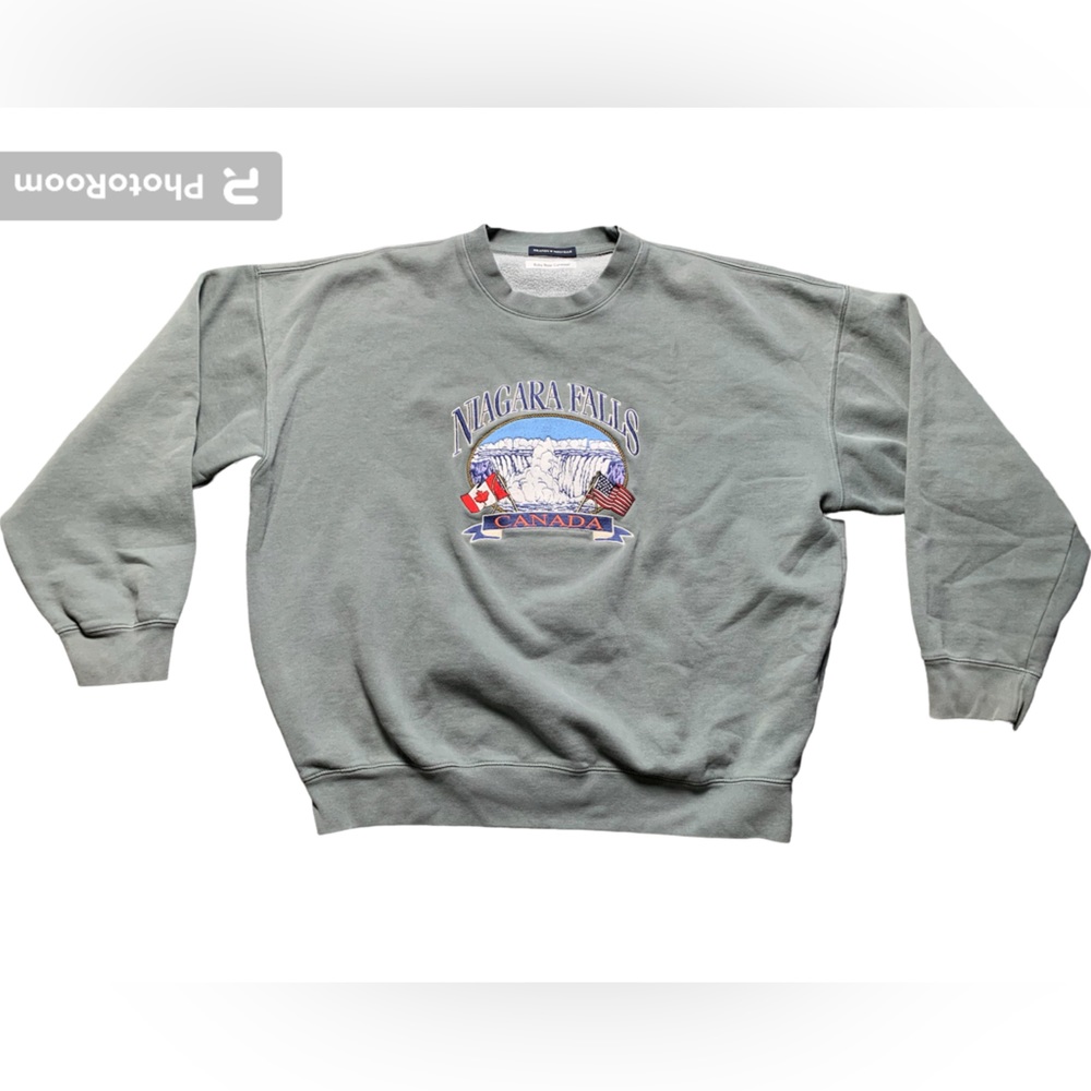 Brandy Melville Ruby Rose Curwood Crew Sweatshirt Niagara Falls Gray MJB033